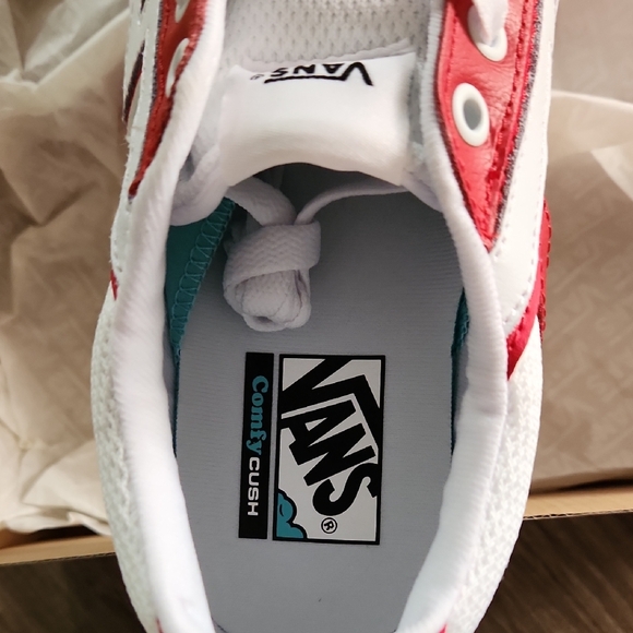 Vans Red and White Athletic Shoes - Picture 3 of 7